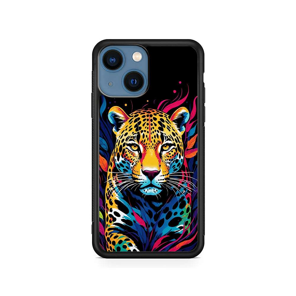 A Colorful Leopard on The Hunt iPhone 15 Plus Case