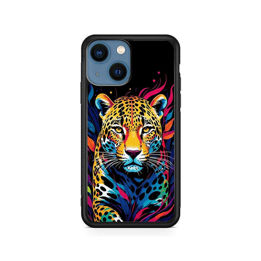 A Colorful Leopard on The Hunt iPhone 15 Plus Case