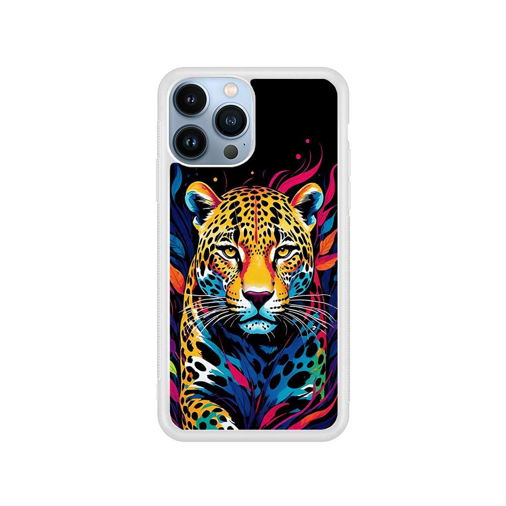 A Colorful Leopard on The Hunt iPhone 15 Pro Case