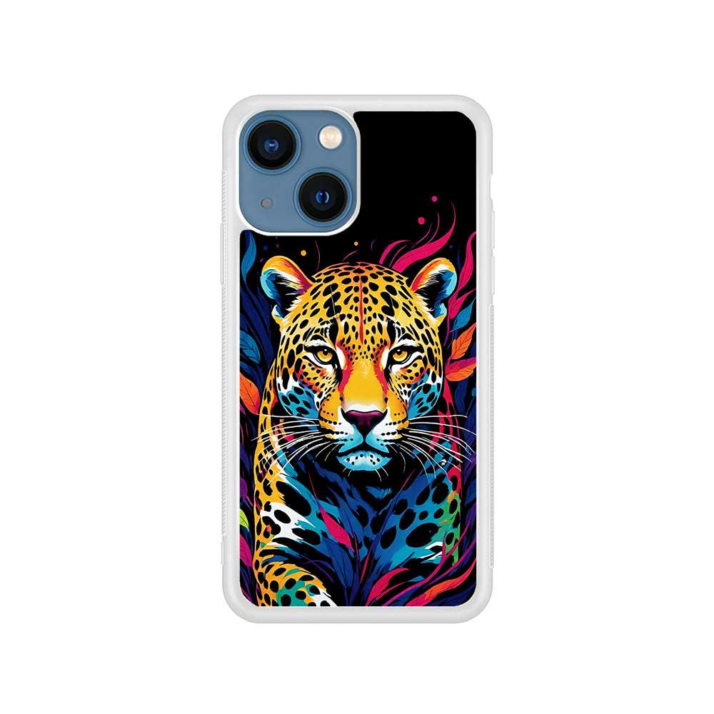 A Colorful Leopard on The Hunt iPhone 15 Plus Case