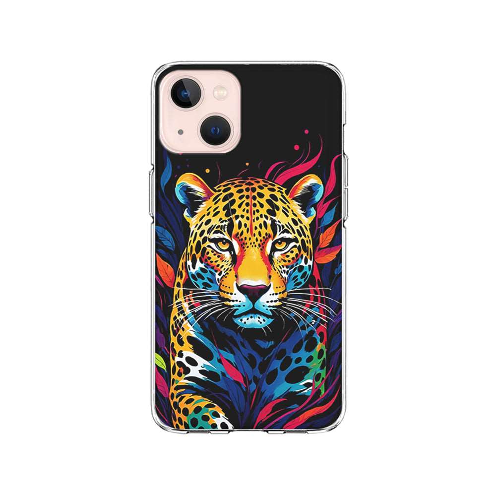 A Colorful Leopard on The Hunt iPhone 15 Plus Case