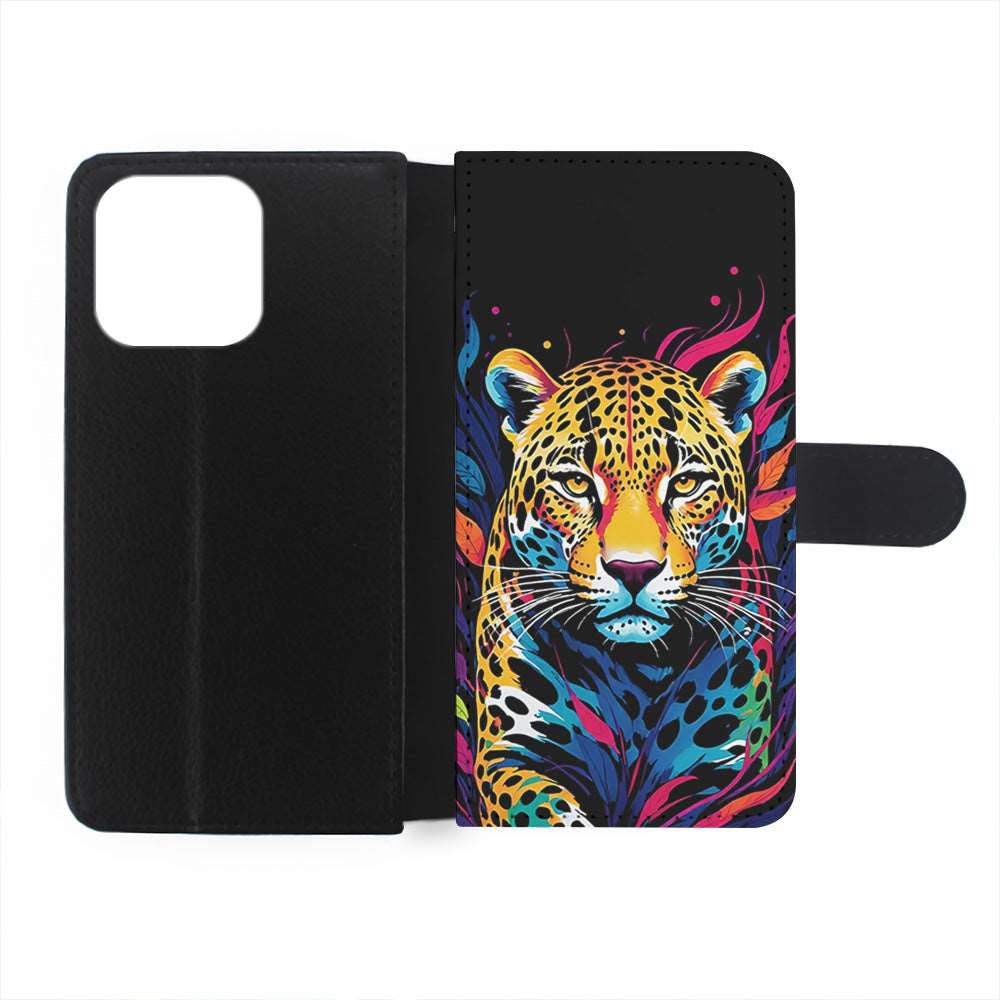 A Colorful Leopard on The Hunt iPhone 15 Pro Case