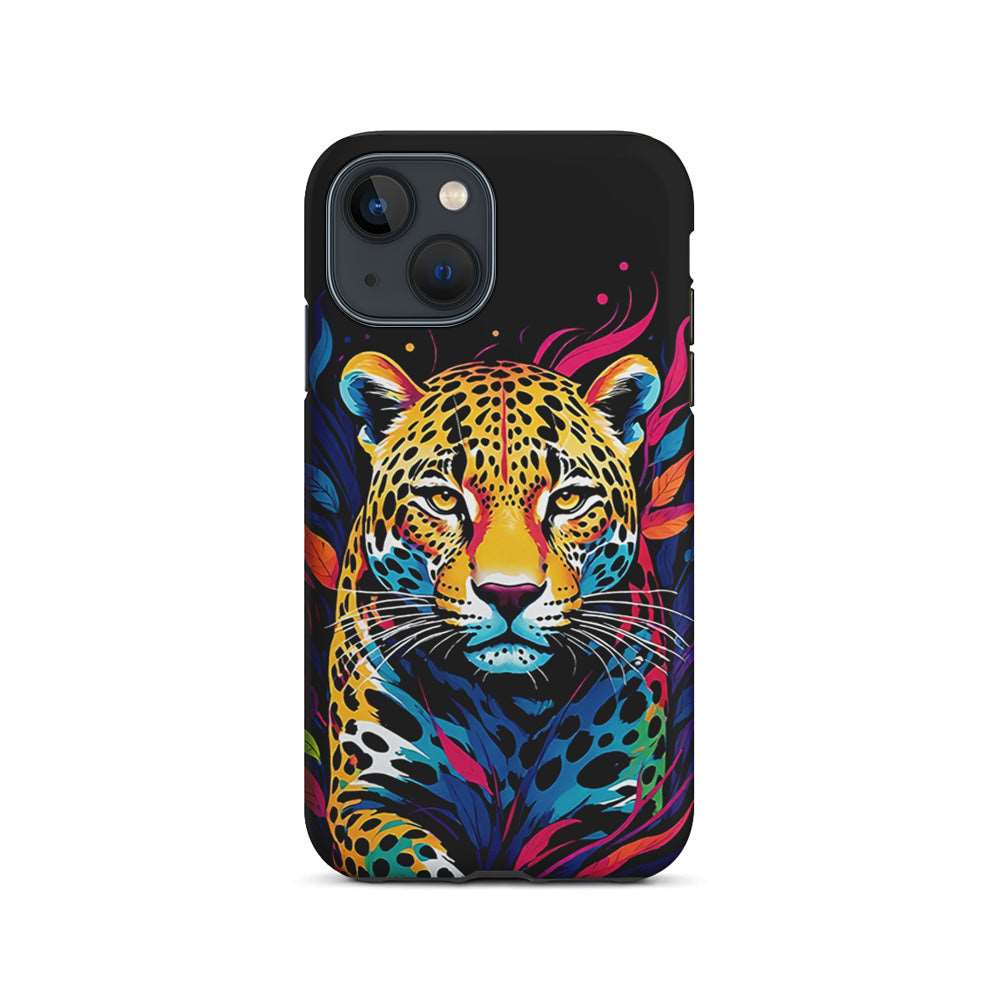 A Colorful Leopard on The Hunt iPhone 15 Plus Case