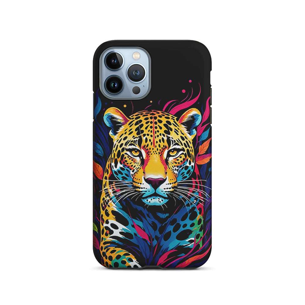 A Colorful Leopard on The Hunt iPhone 14 Pro Case