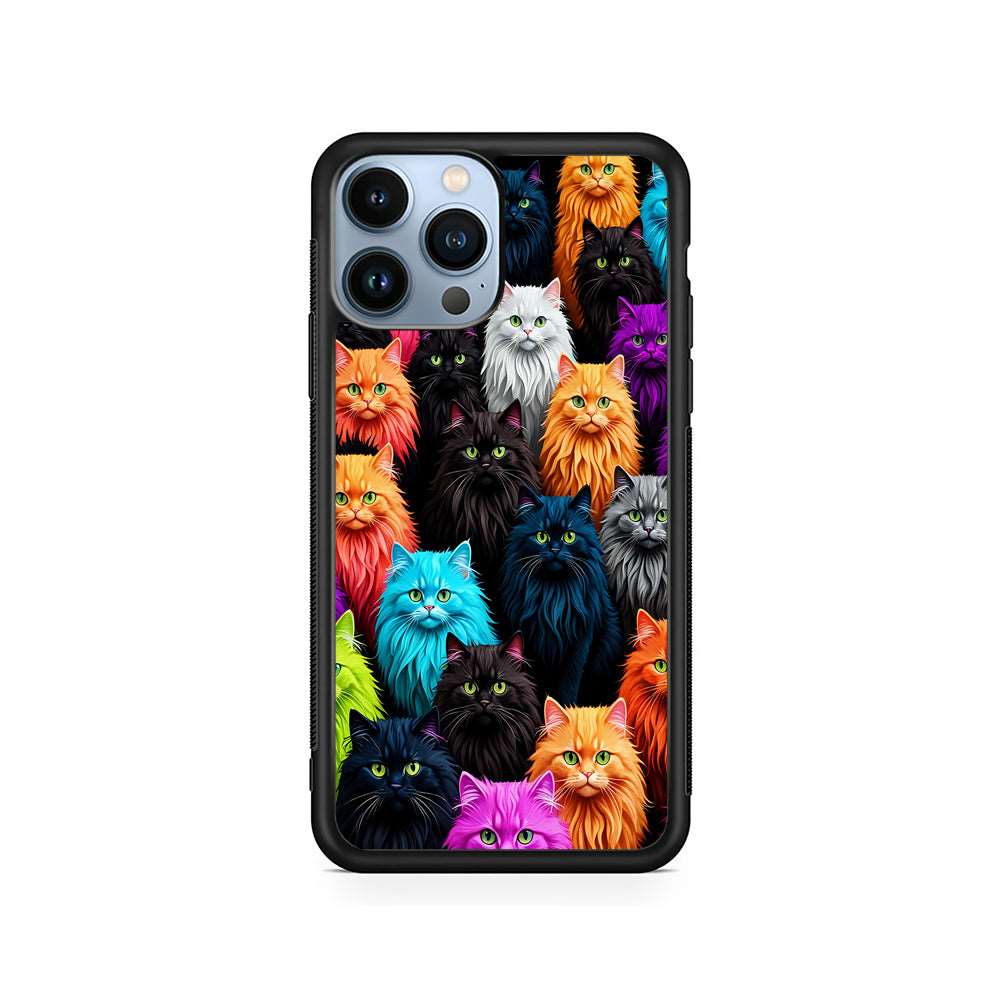 A Group of Colorful Cats iPhone 15 Pro Case