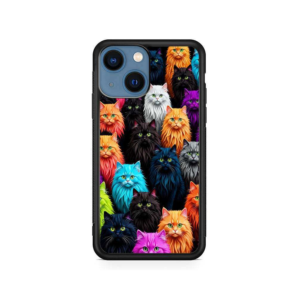 A Group of Colorful Cats iPhone 15 Plus Case