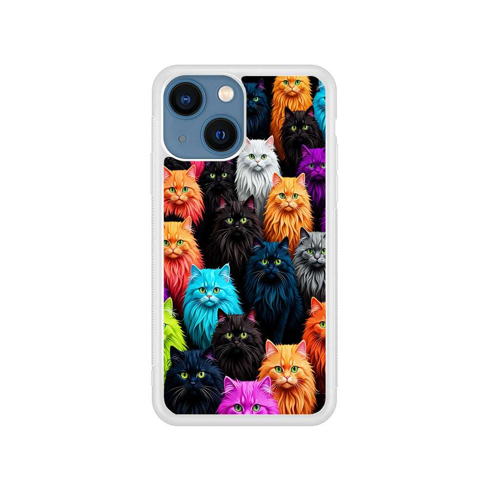 A Group of Colorful Cats iPhone 15 Plus Case