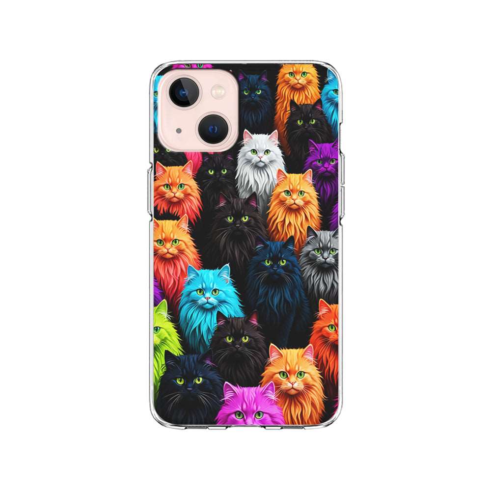 A Group of Colorful Cats iPhone 15 Plus Case