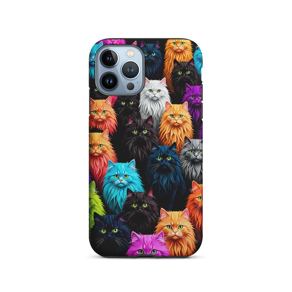 A Group of Colorful Cats iPhone 15 Pro Case