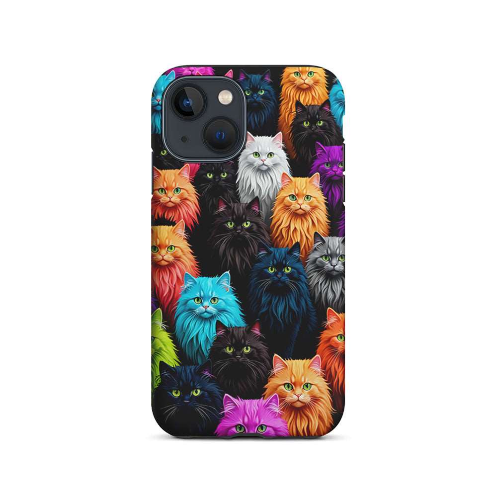 A Group of Colorful Cats iPhone 15 Plus Case