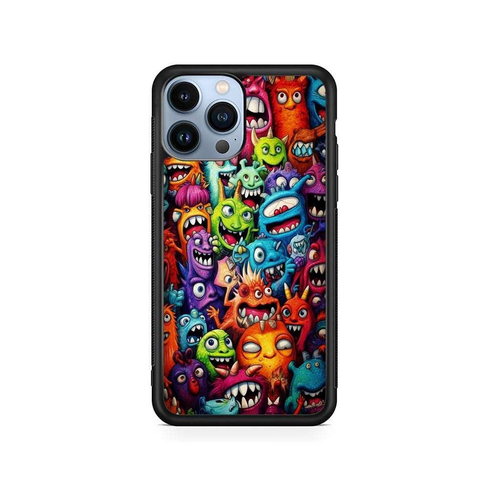 A Lot of Monsters Doodle iPhone 14 Pro Case