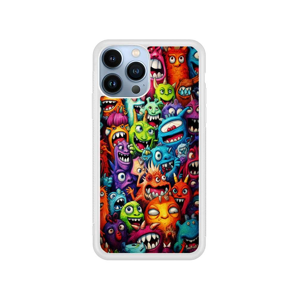 A Lot of Monsters Doodle iPhone 14 Pro Case