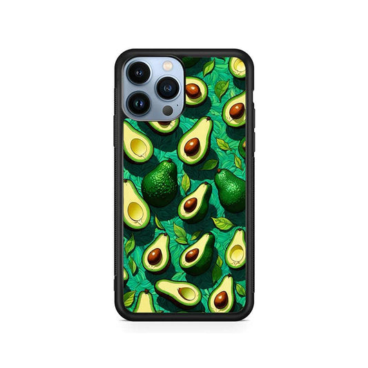 A Pattern of Avocado Cut in Half iPhone 14 Pro Case