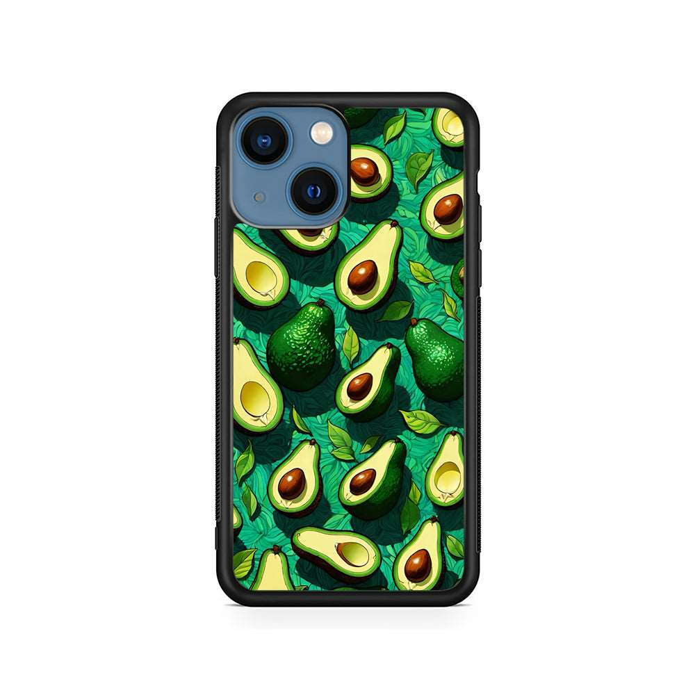 A Pattern of Avocado Cut in Half iPhone 15 Plus Case