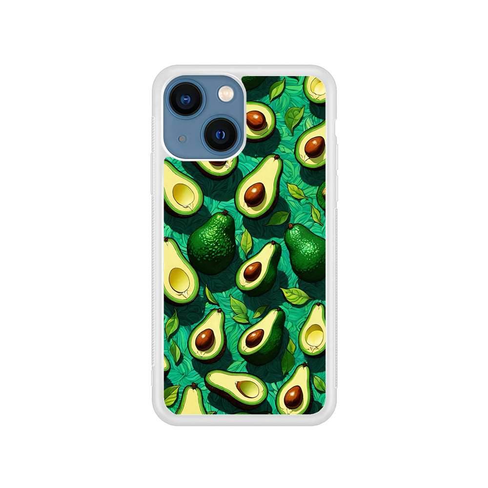 A Pattern of Avocado Cut in Half iPhone 15 Plus Case