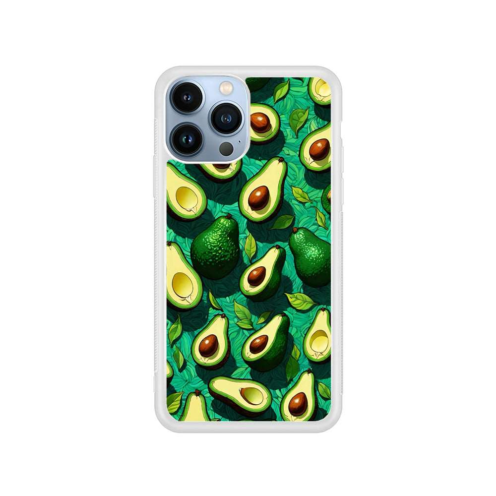 A Pattern of Avocado Cut in Half iPhone 15 Pro Case