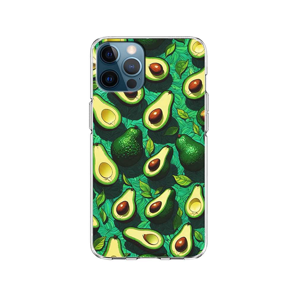 A Pattern of Avocado Cut in Half iPhone 14 Pro Case