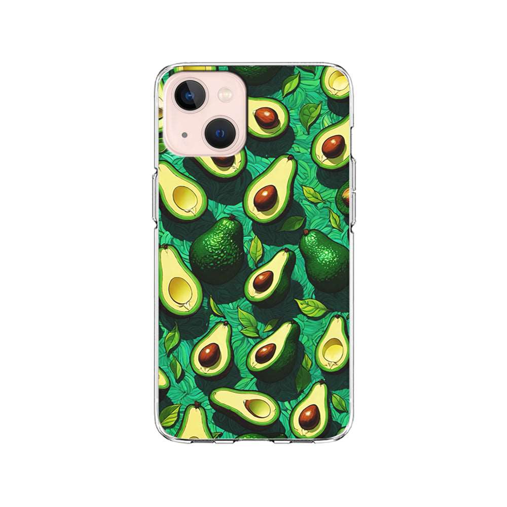 A Pattern of Avocado Cut in Half iPhone 15 Plus Case