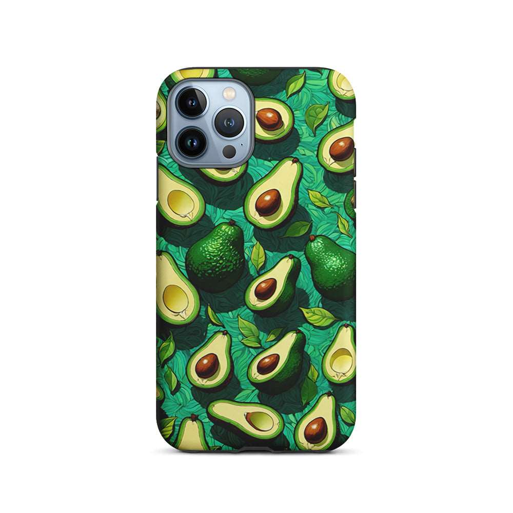 A Pattern of Avocado Cut in Half iPhone 15 Pro Case