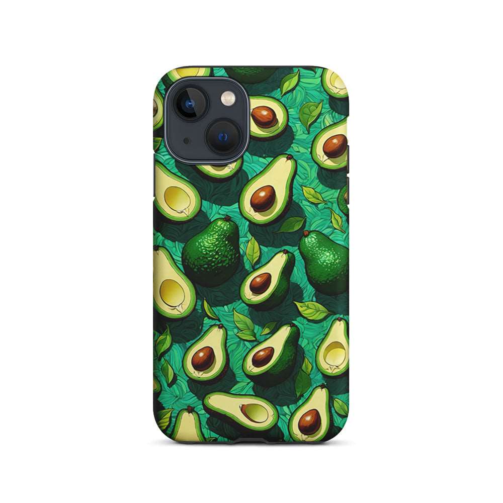 A Pattern of Avocado Cut in Half iPhone 15 Plus Case