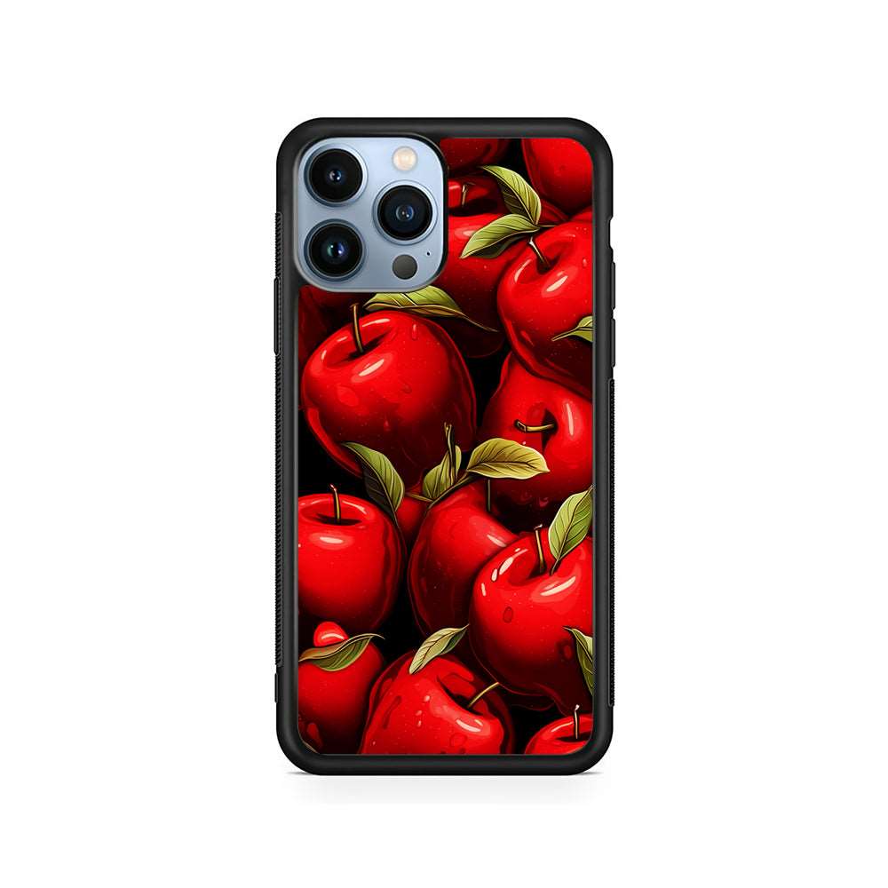 A Red Apple with Leaves iPhone 14 Pro Case