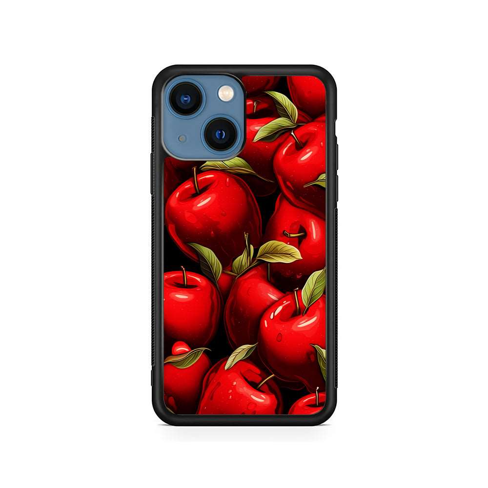 A Red Apple with Leaves iPhone 15 Plus Case