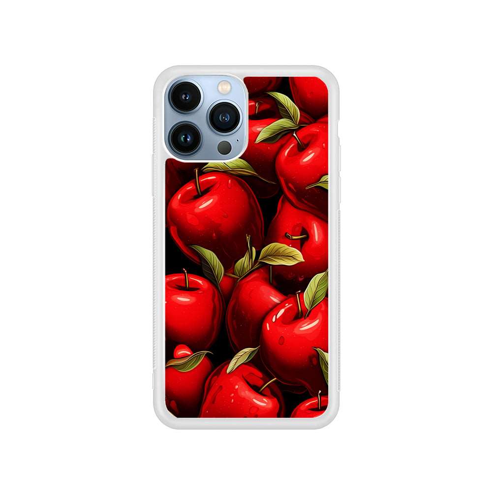 A Red Apple with Leaves iPhone 14 Pro Case