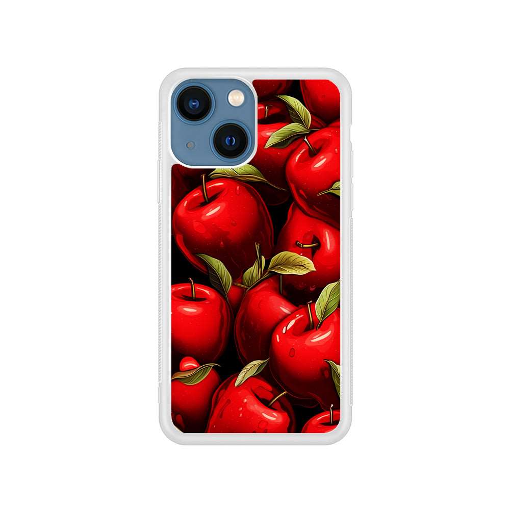 A Red Apple with Leaves iPhone 15 Plus Case