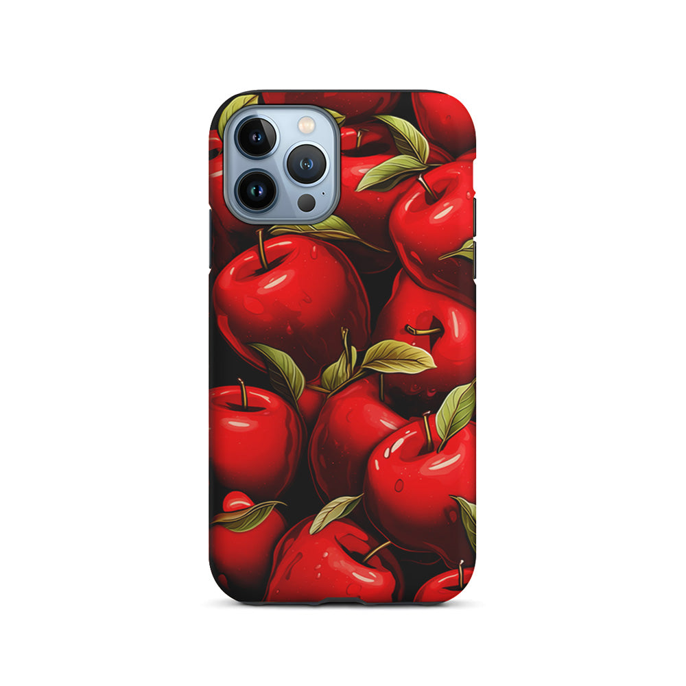 A Red Apple with Leaves iPhone 15 Pro Case