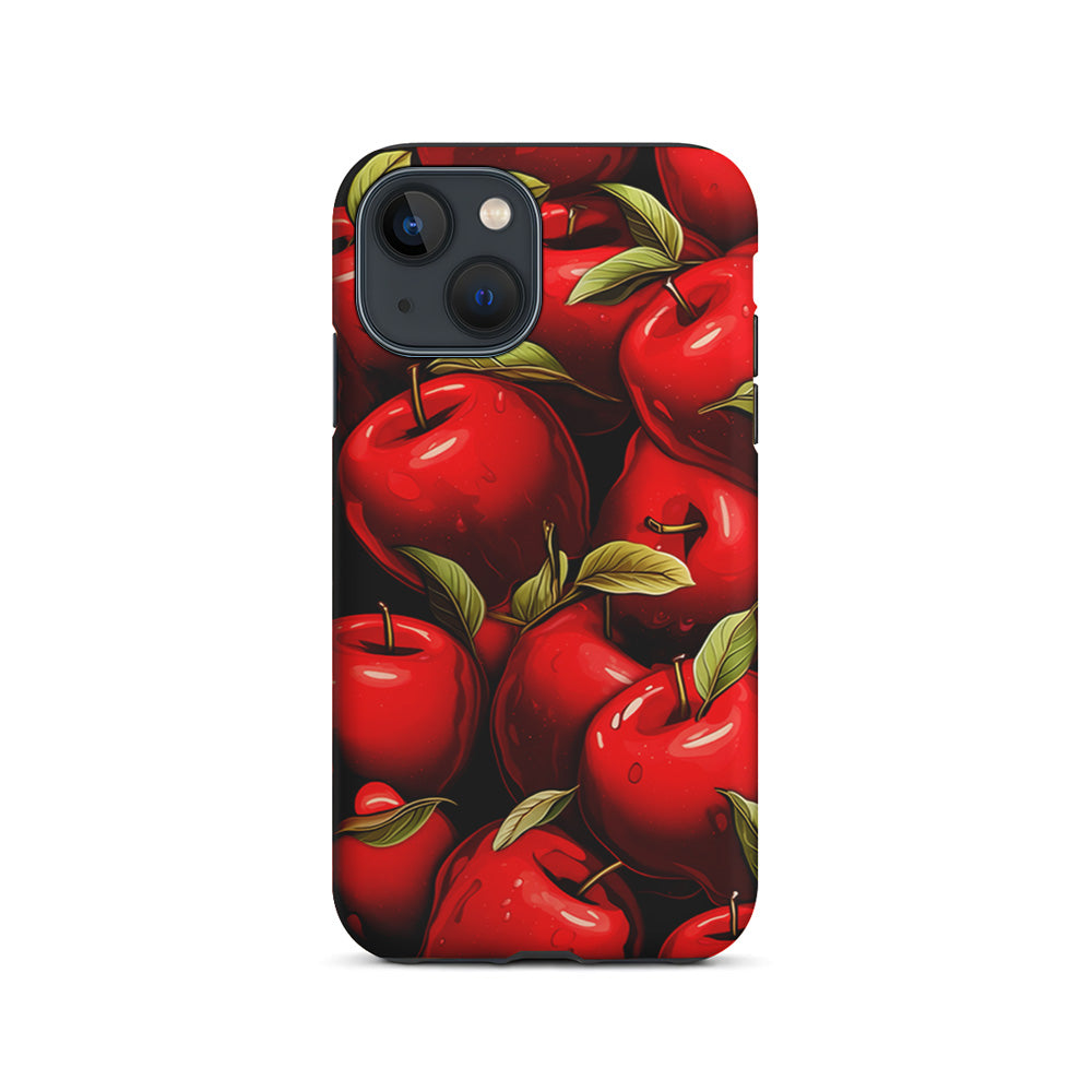 A Red Apple with Leaves iPhone 15 Plus Case