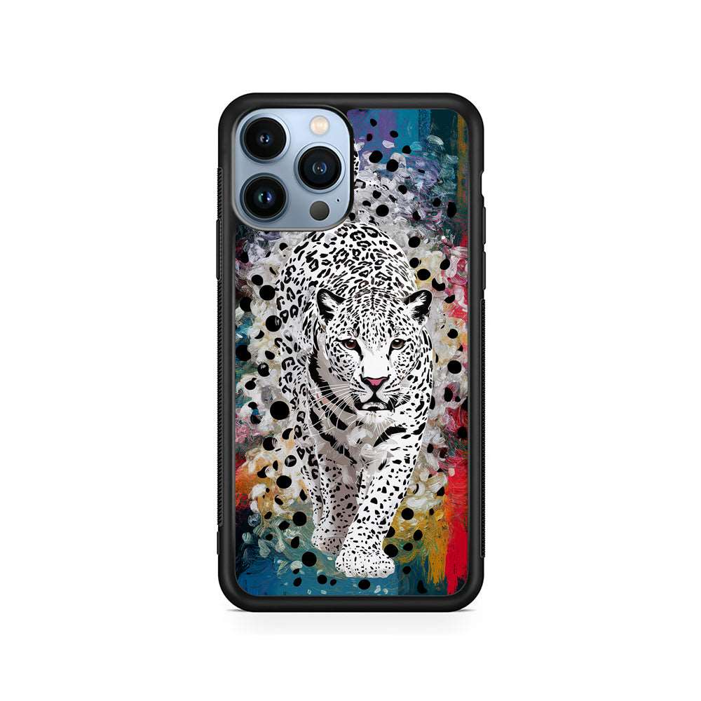 A White Leopard Painting iPhone 14 Pro Case