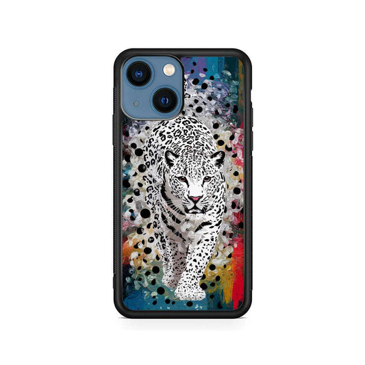 A White Leopard Painting iPhone 15 Plus Case