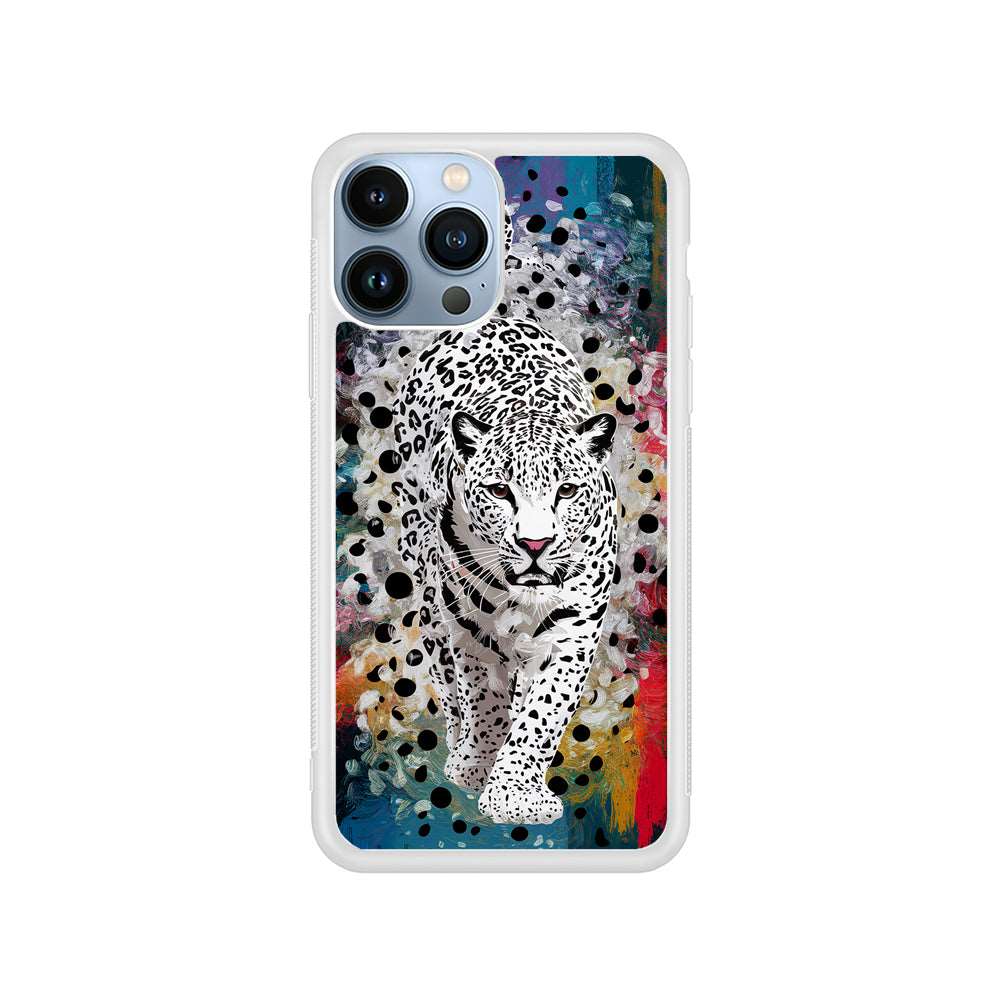 A White Leopard Painting iPhone 15 Pro Case