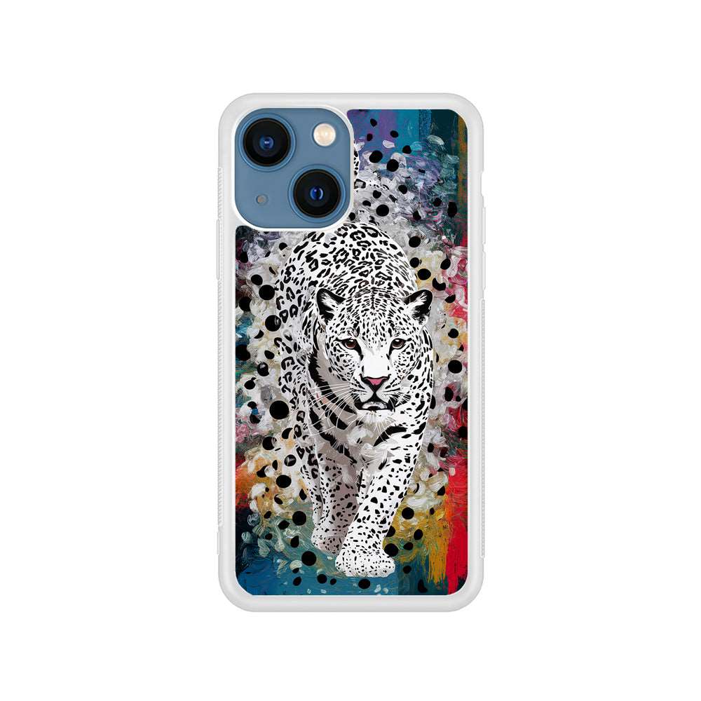 A White Leopard Painting iPhone 15 Plus Case