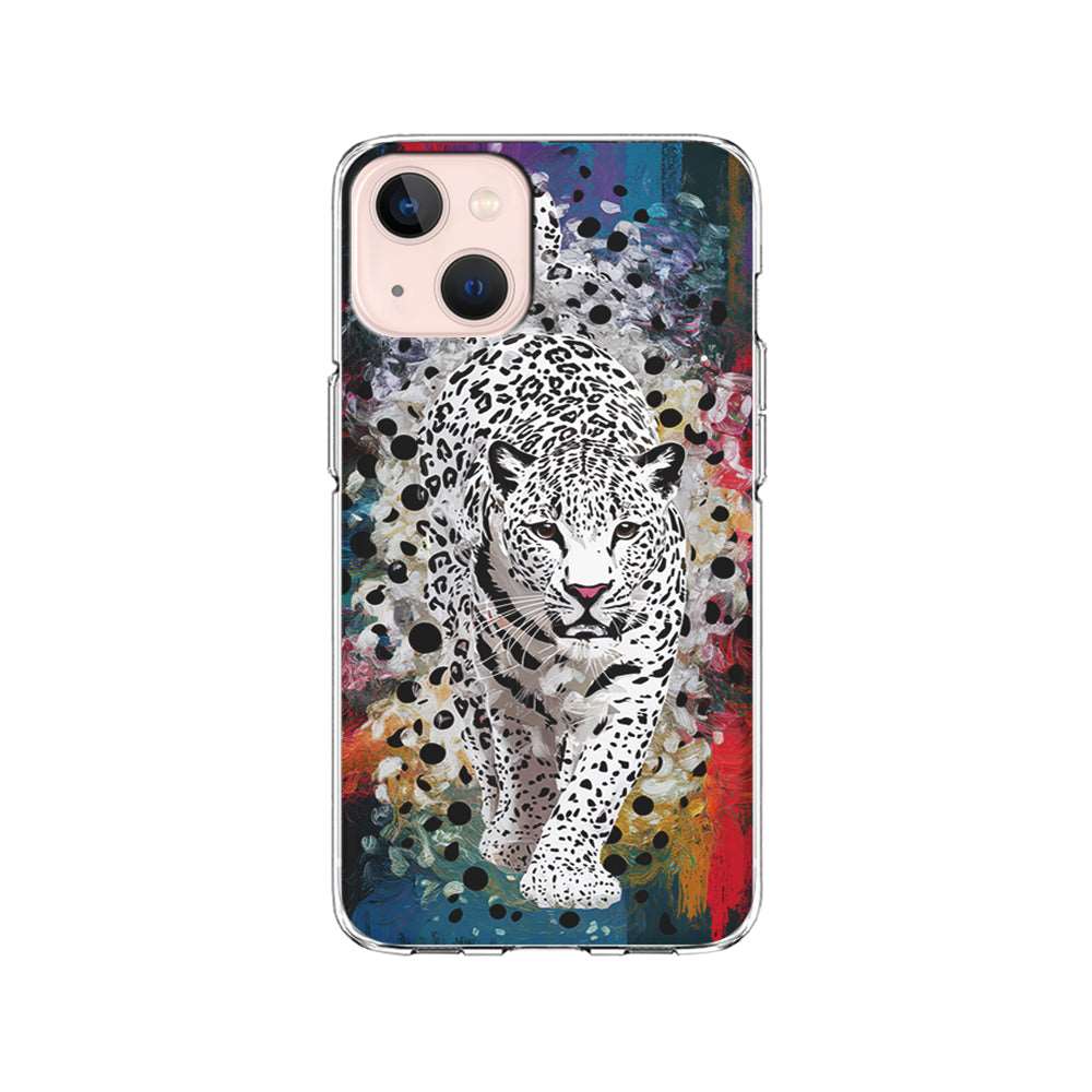 A White Leopard Painting iPhone 15 Plus Case