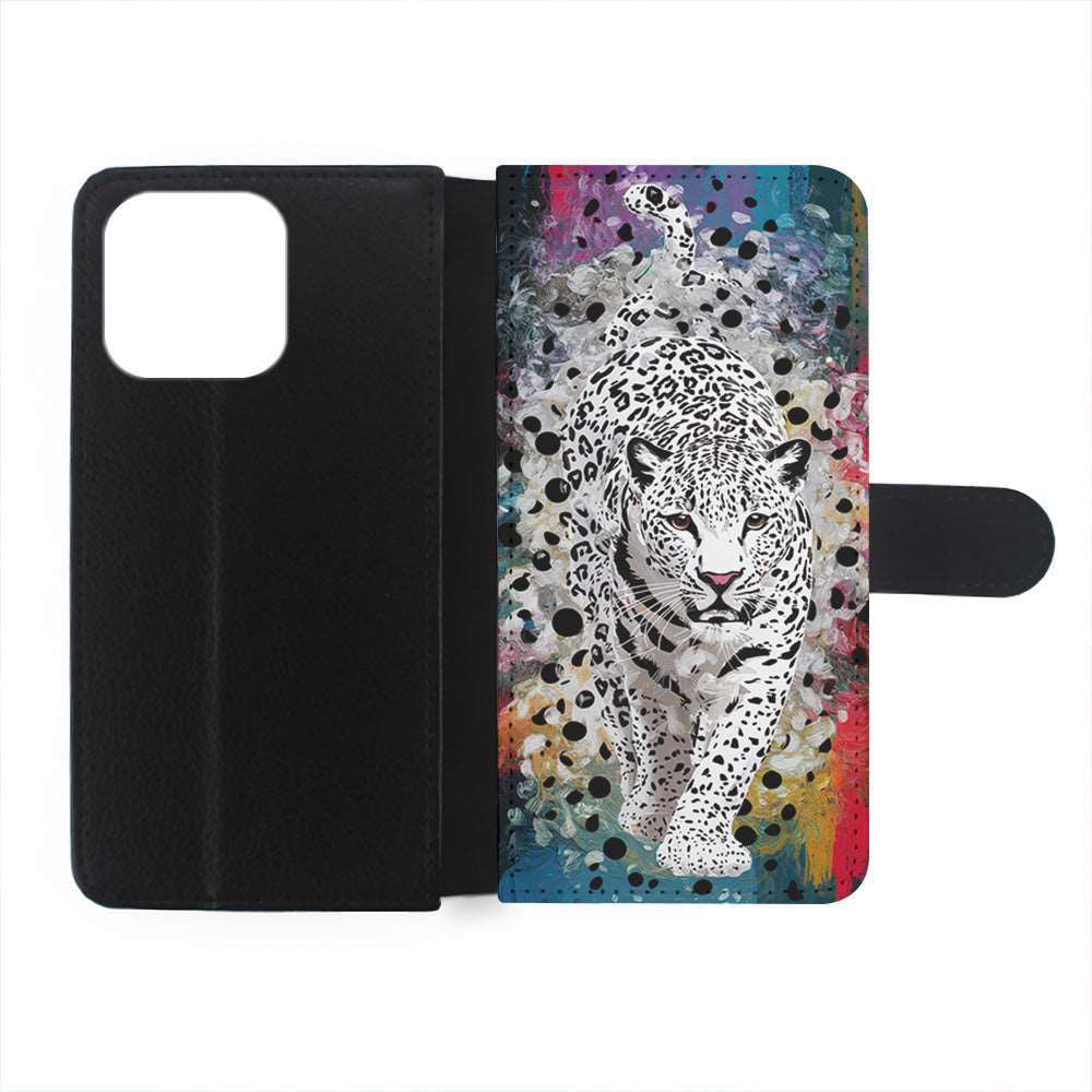 A White Leopard Painting iPhone 15 Plus Case