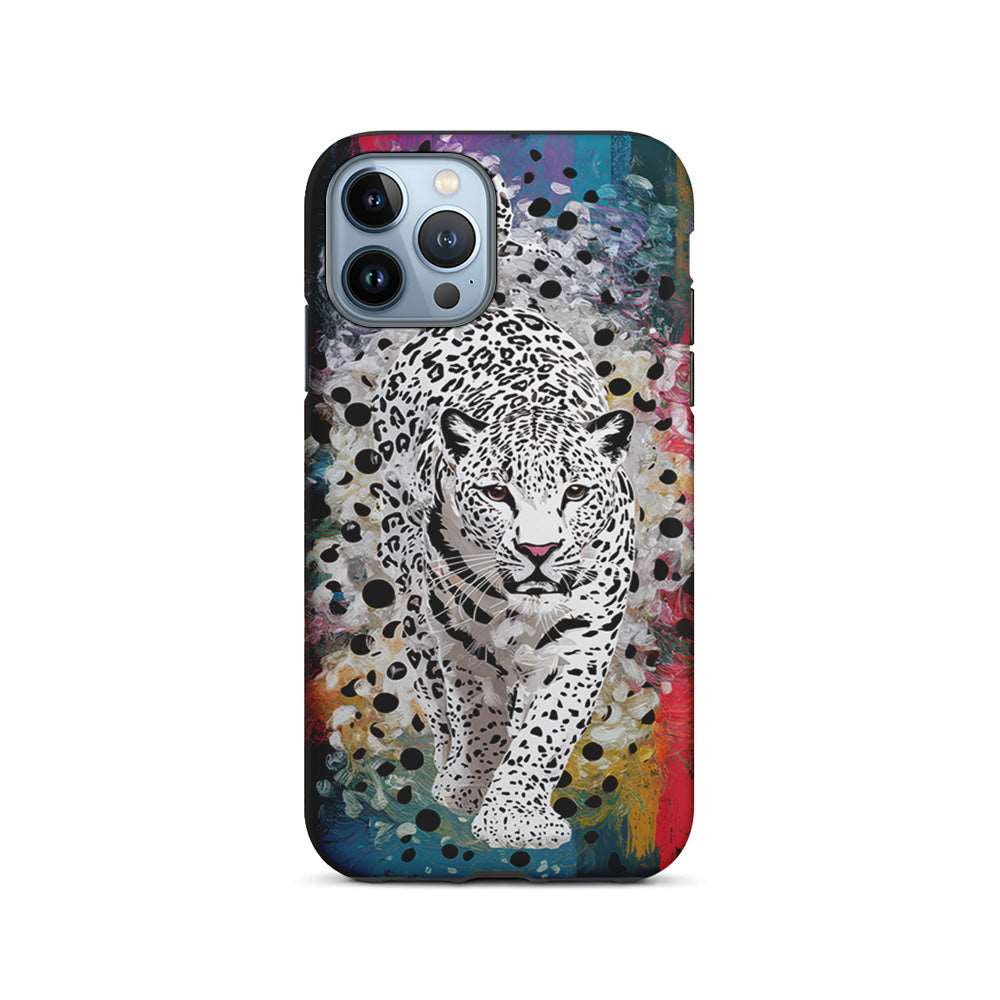 A White Leopard Painting iPhone 14 Pro Case