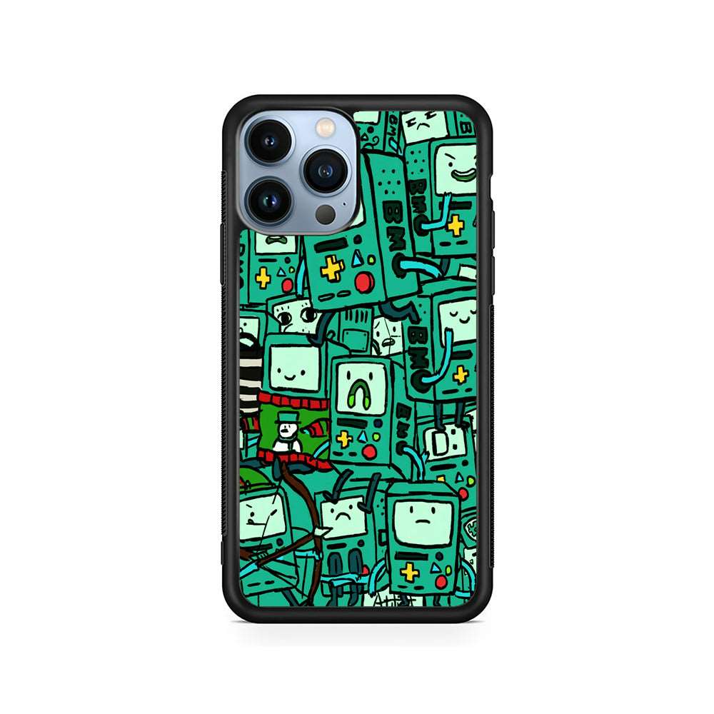 Adventure Time BMO Pattern iPhone 14 Pro Case