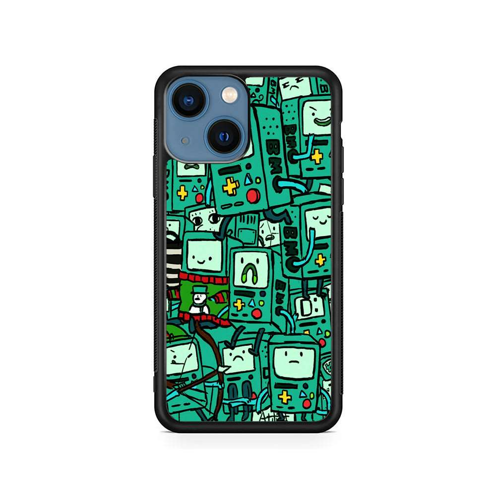 Adventure Time BMO Pattern iPhone 15 Plus Case