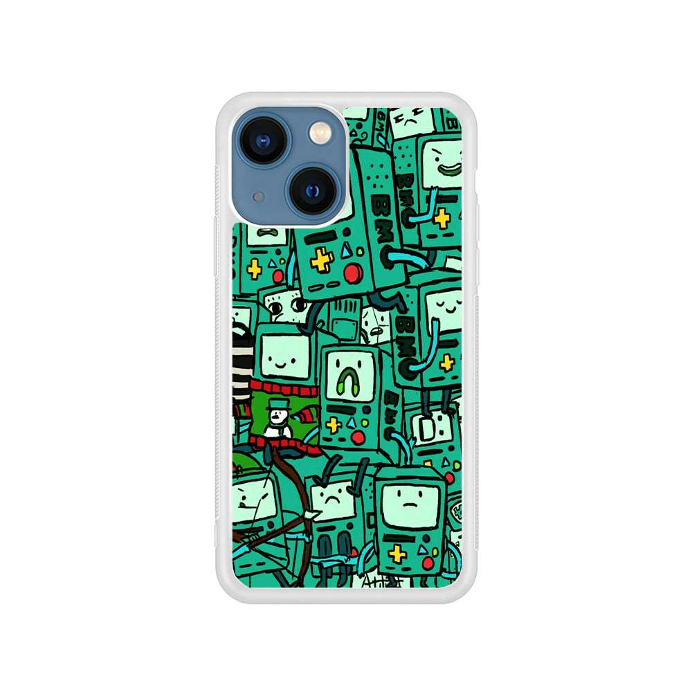 Adventure Time BMO Pattern iPhone 15 Plus Case