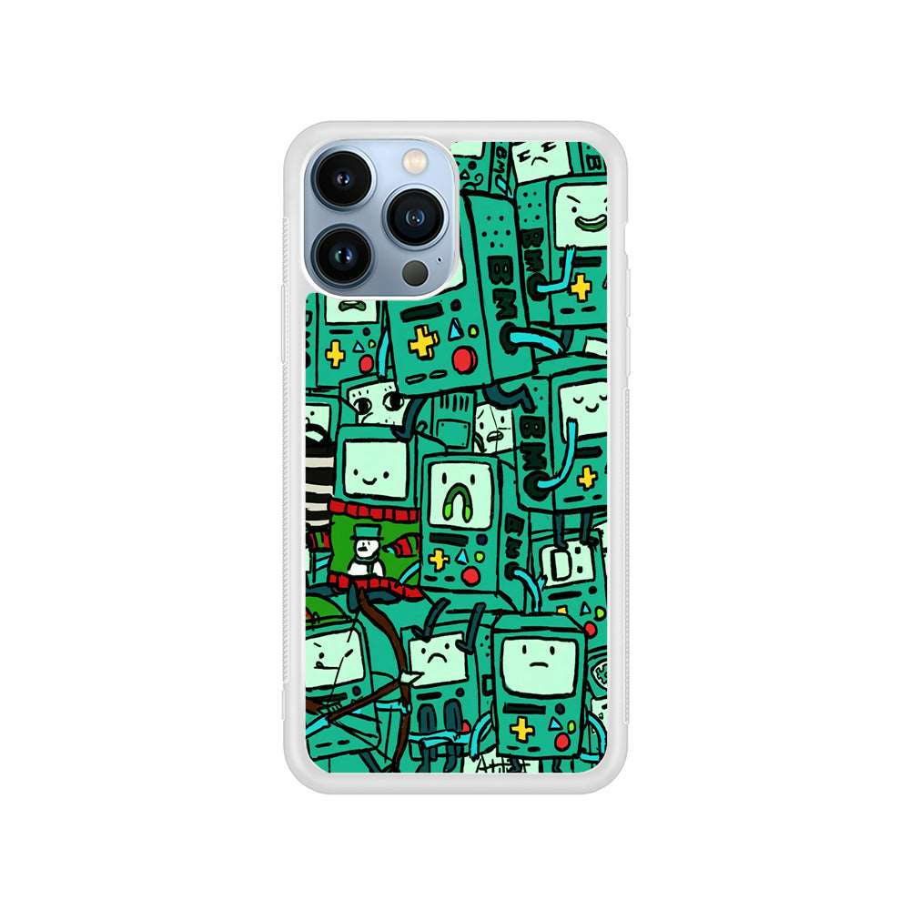 Adventure Time BMO Pattern iPhone 15 Pro Case