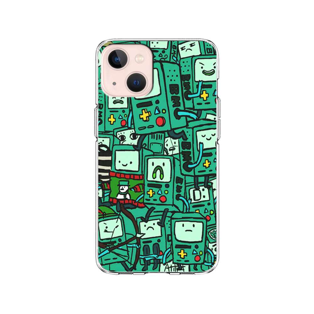 Adventure Time BMO Pattern iPhone 15 Plus Case