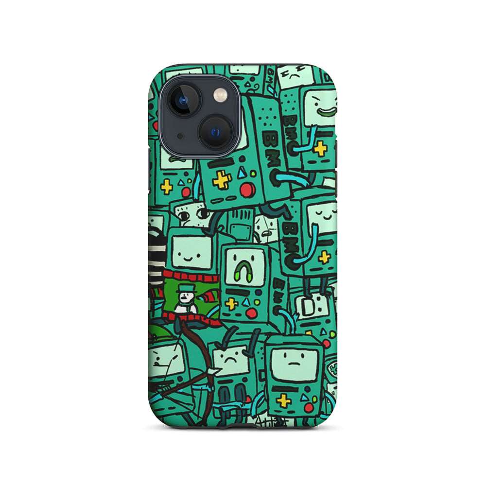 Adventure Time BMO Pattern iPhone 15 Plus Case