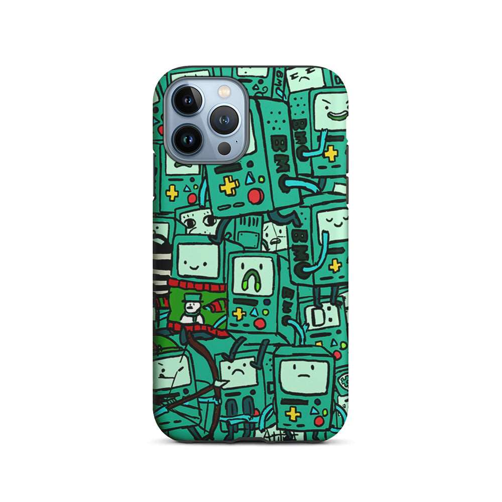 Adventure Time BMO Pattern iPhone 14 Pro Case