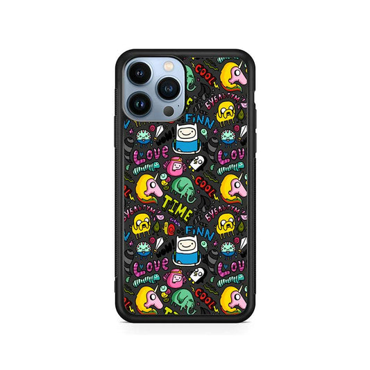 Adventure Time Pattern iPhone 15 Pro Case