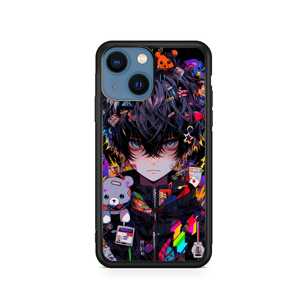 Anime Boy Bear Doll Aesthetic iPhone 15 Plus Case