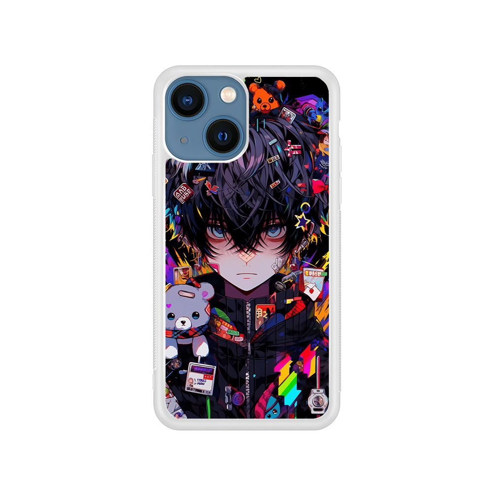 Anime Boy Bear Doll Aesthetic iPhone 15 Plus Case