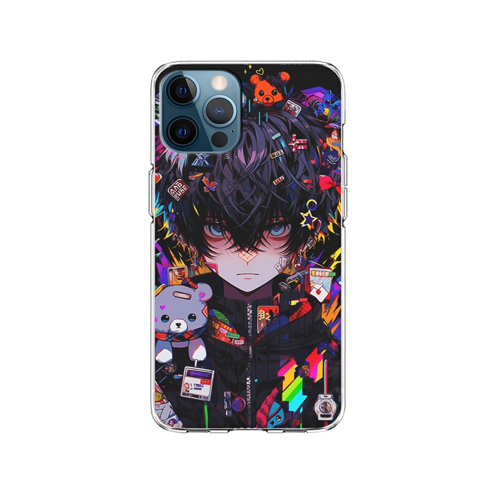 Anime Boy Bear Doll Aesthetic iPhone 15 Pro Case