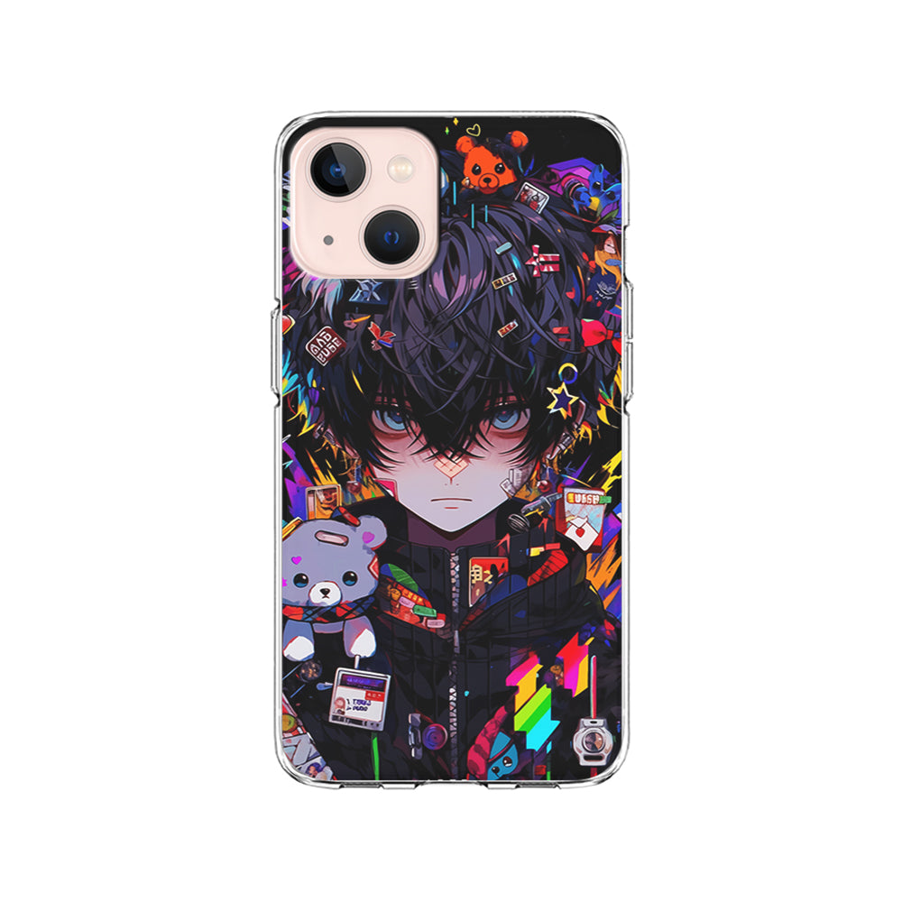 Anime Boy Bear Doll Aesthetic iPhone 15 Plus Case