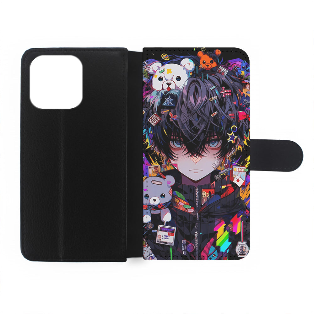 Anime Boy Bear Doll Aesthetic iPhone 15 Pro Case